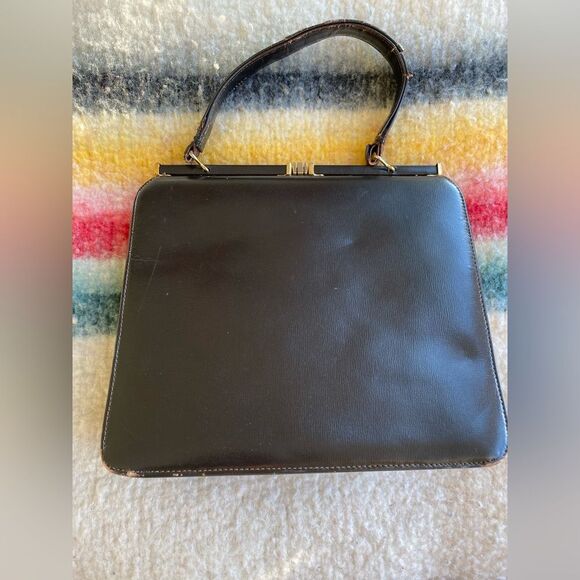 1950s Sharone Exclusive Chocolate Brown Handbag - Picture 2 of 11